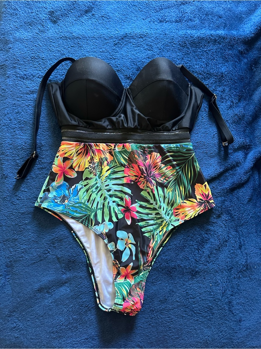 SHEIN Black & Floral One Piece